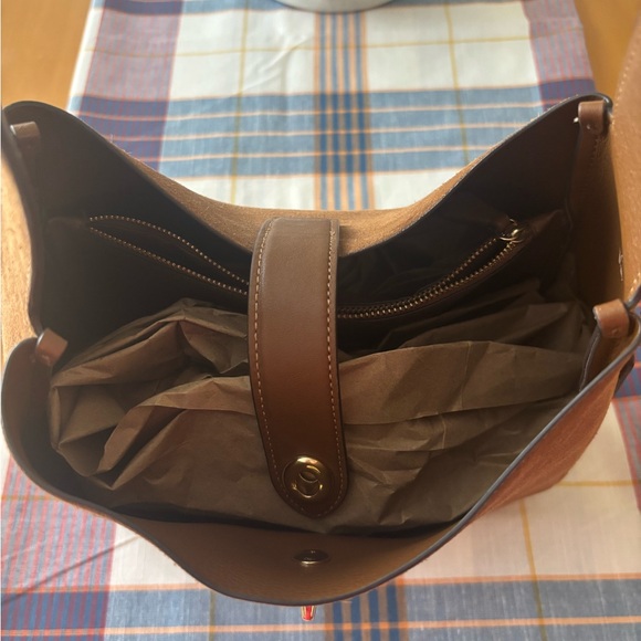 Coach Tan Suede Shoulder Bag - Picture 7 of 13